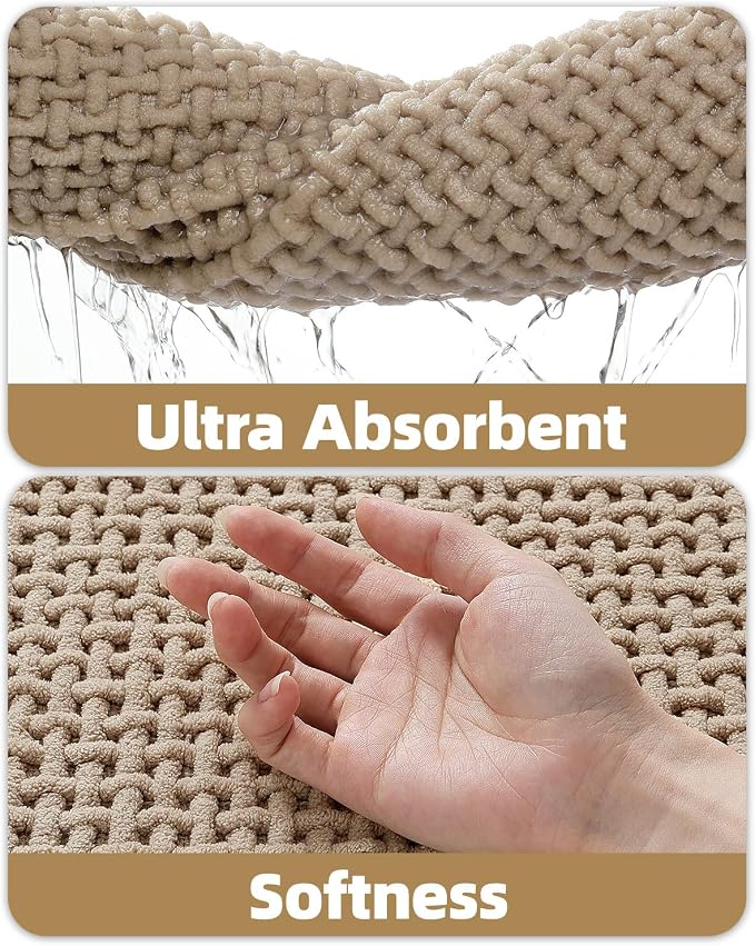 Color&Geometry Rubber Backed Waffle Bath Mat Non Slip Machine Washable Bathroom - Image 6