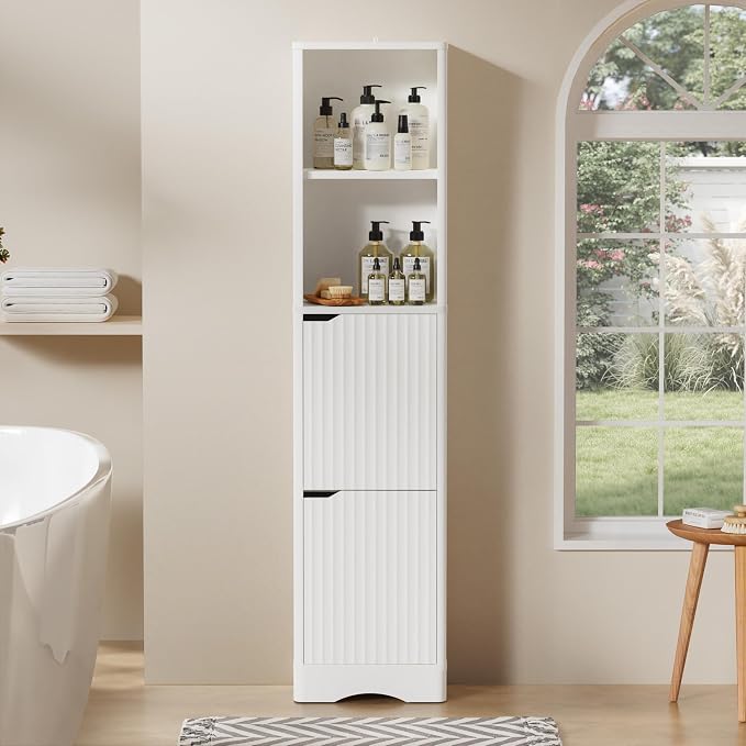 67" Tall Bathroom Organizer and Storage, Narrow Storage Cabinet - Image 2