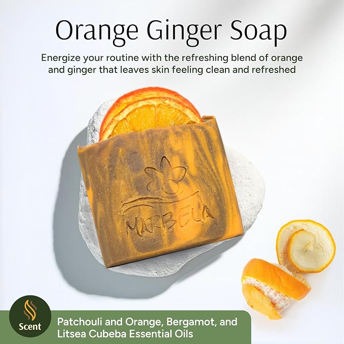 Marbela Cosmetics Orange Ginger Handmade Soap Bar - Image 2