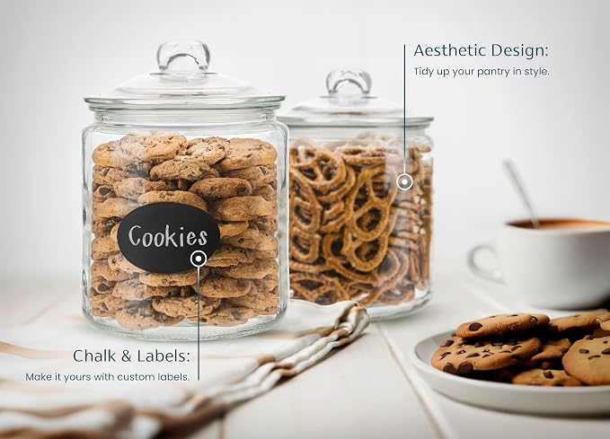 KooK Glass Kitchen Jars, Food & Cookie Storage Containers - Image 3