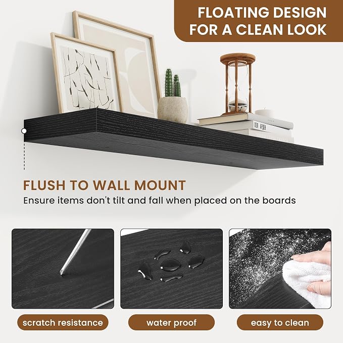 fuqing Floating Shelves for Wall, Wall Mounted Wood Floating Shelf - Image 5