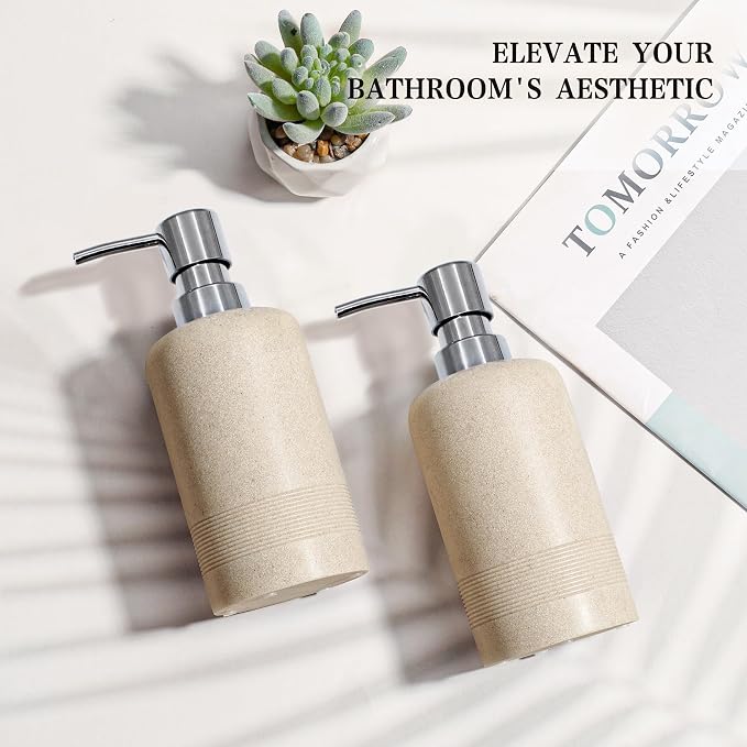 Resin Soap Dispenser Sets, 10.8oz Refillable Liquid Soap Dispensers - Image 6