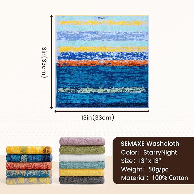 SEMAXE 100% Cotton Washcloths for Bathroom - Image 2