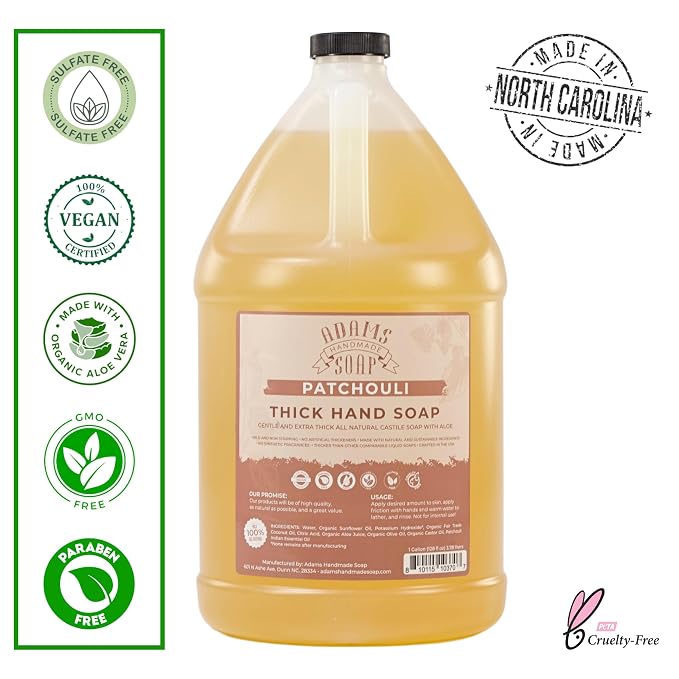 Adams Handmade Soap Thick Organic Castile Liquid Hand Soap 1 Gallon Refill - Image 2