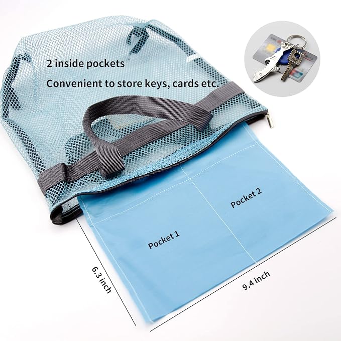 Mesh Shower Caddy Bag Portable Hanging Toiletry and Bath Organizer - Image 6