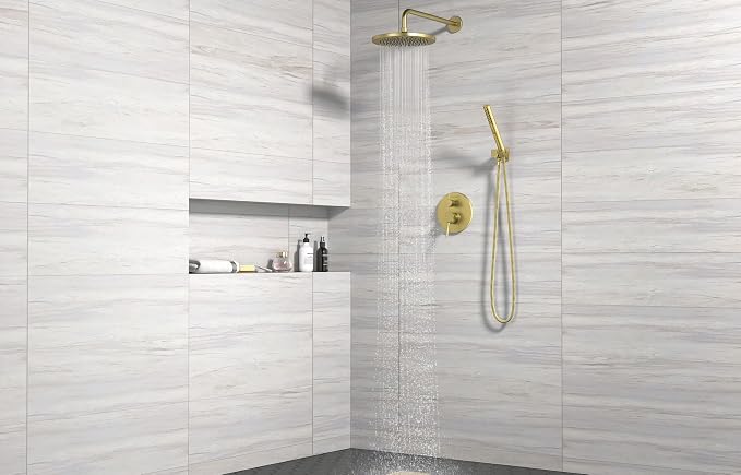 Lava Odoro Modern 2-Setting Round Rain Shower System, Shower Valve Trim Kit - Image 6
