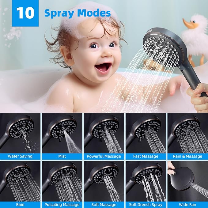 Hibbent cUPC Certified High Pressure 13'' Dual Shower Head Combo - Image 5