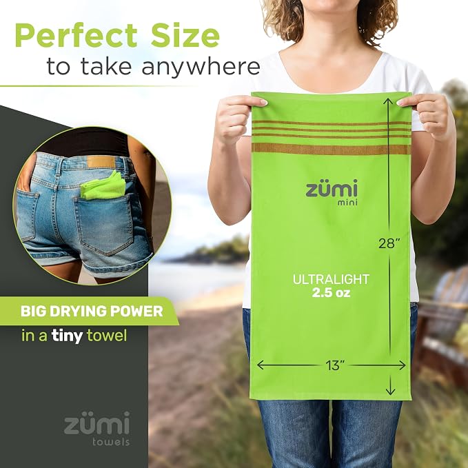 Zumi MINI 100% Cotton Camping Travel Towel - Image 4