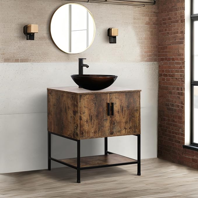 UEV Rustic Brown 30" Bathroom Vanity - Image 3