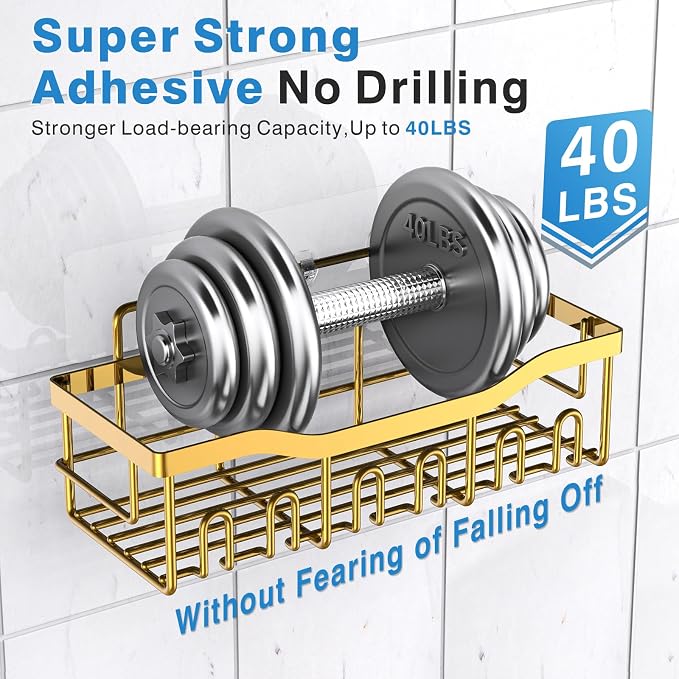 EUDELE Shower Caddy 2 Pack, Adhesive Organizer - Image 5