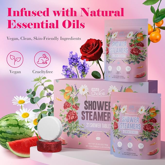 W&E Choice Shower Steamers Aromatherapy 21 Pack- Shower Bombs - Image 3