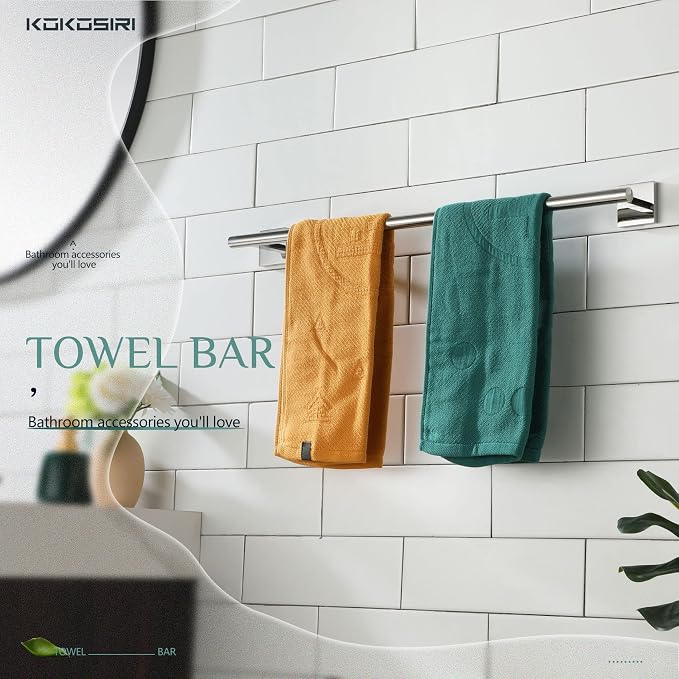 KOKOSIRI Bath Towel Bar Bathroom Towel Holder - Image 5