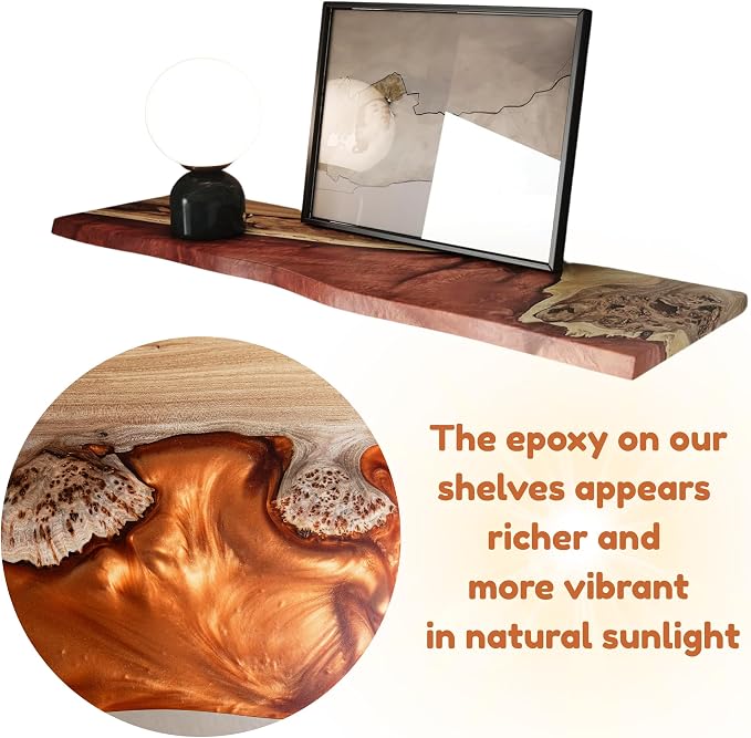 RWA Live Edge Floating Shelf – Unique Wood Floating Shelf - Image 5