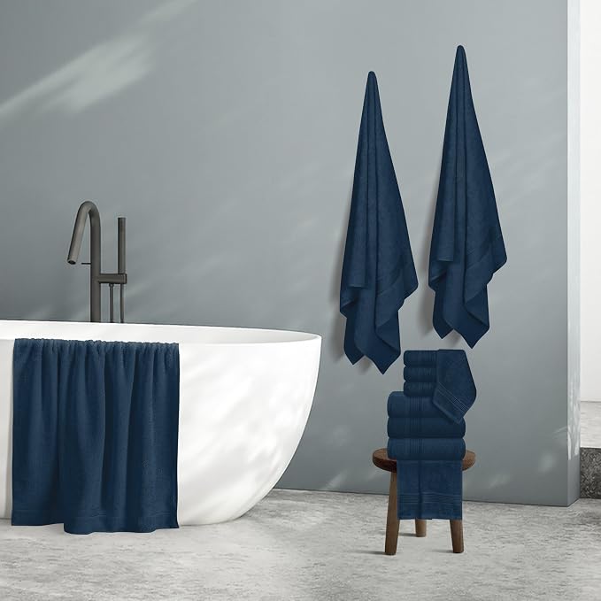 Belizzi Home 100% Cotton Towel Set, Contains 6 Soft Bath Towel, 6 Hand Towel - Image 5
