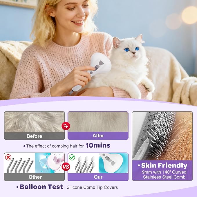 Pet Spray Grooming Brush Cat Brushes Cat Hair Removal Products Cat Shedding - Image 3