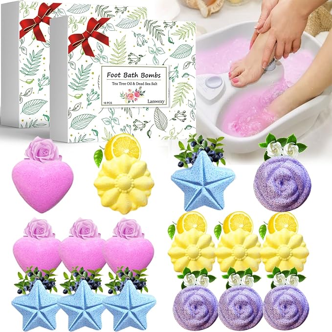 Bath Bombs, 32 Pack Foot Soak by Lanwexy