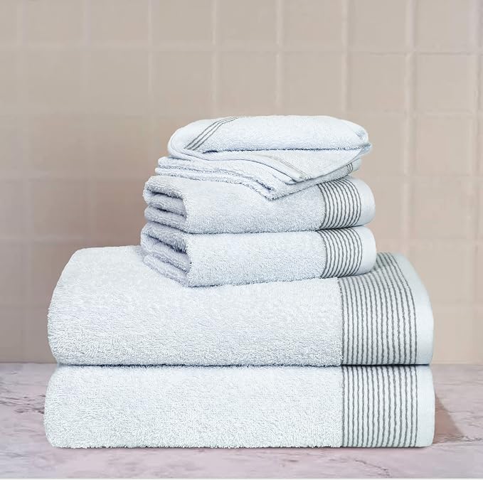 BELIZZI HOME 100% Cotton Ultra Soft 6pcs Towel Set, Includes 2 Bath, 2 Hand & 2 - Image 2