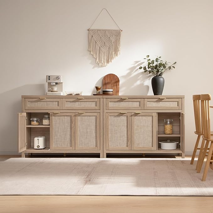 SICOTAS Rattan Sideboard Buffet Cabinet - Image 6