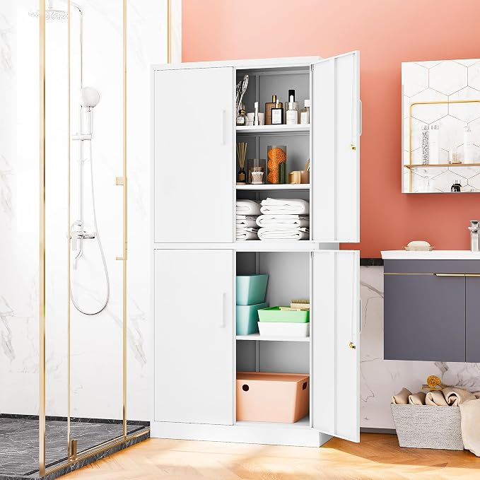 71” Metal Storage Lockable Heavy Duty File Cabinet Garage Tool Cabinets - Image 2
