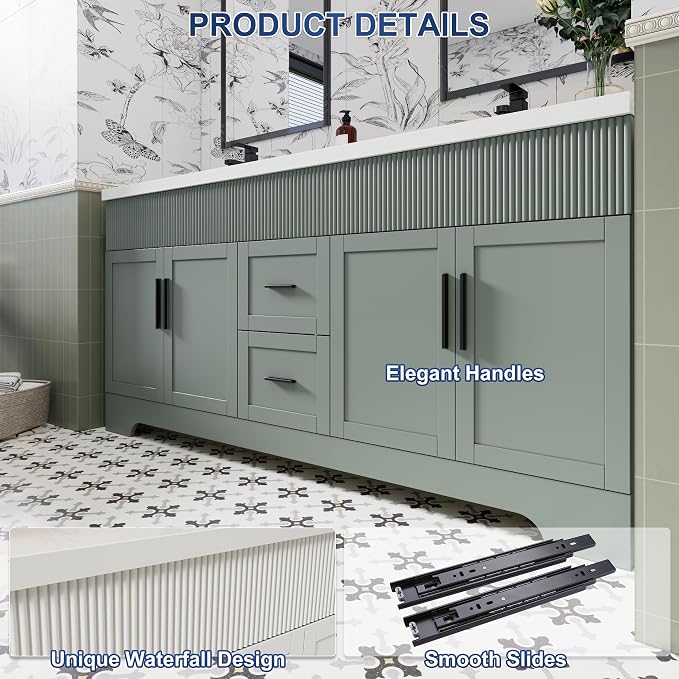 eclife 72" Bathroom Vanities Sink Combo - Image 6