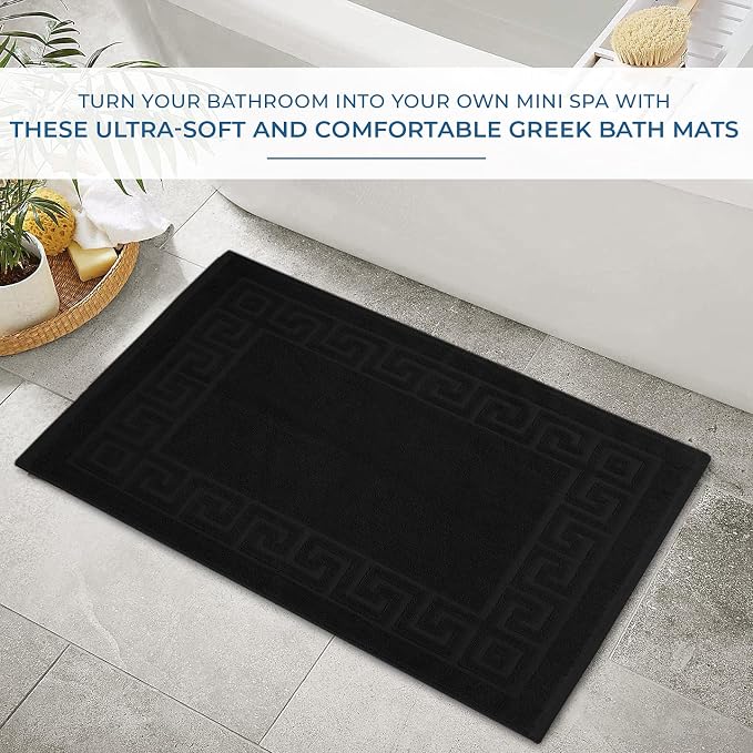 DAN RIVER Greek Cotton Bath Mats Set of 2 – Not a Bathroom Rug, Ultra Soft - Image 5