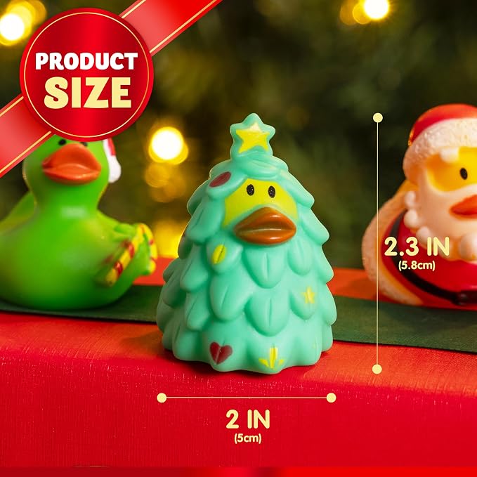 JOYIN 24 Pcs Christmas Ducks Bath Toys, Mini Ducky Baby Bathtub Shower Pool Toys - Image 3