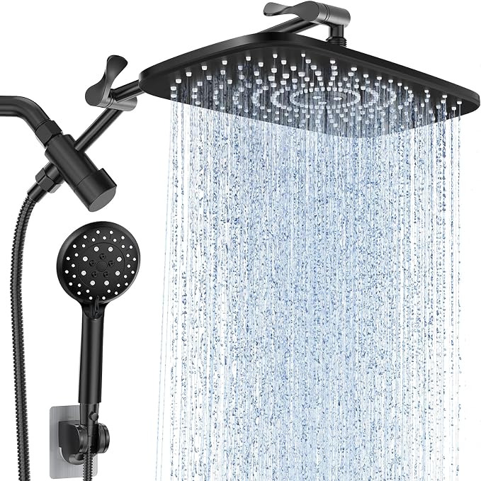 Veken 11.8'' Rain Black Shower Head by Veken