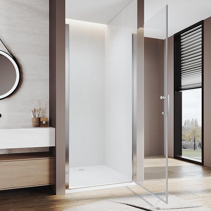 Glass Shower Door 35.5-37" W x 72 in. H, Pivot Shower Door - Image 8