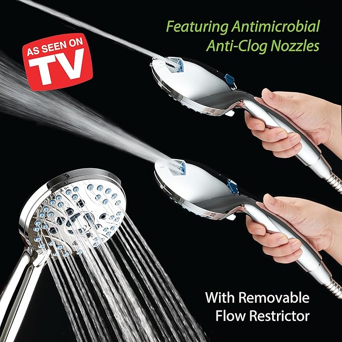 Hotel Spa AquaCare High Pressure 8-Mode Handheld Shower Head - Image 2