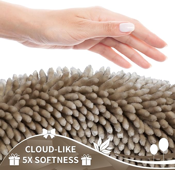Yimobra Toilet Rugs U Shaped Washable, Extra Thick Soft Absorbent Chenille - Image 3