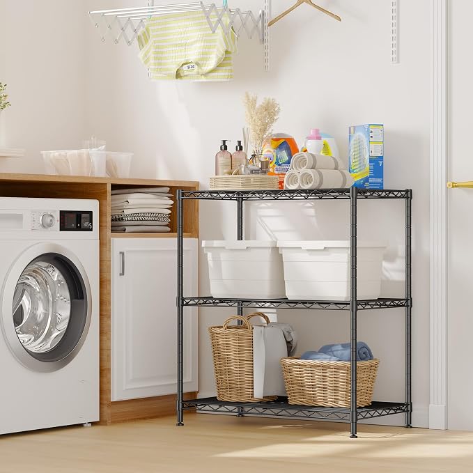 3 Tier Storage Shelves Metal Shelving Unit, Adjustable Wire Rack Pantry Kitchen - Image 7