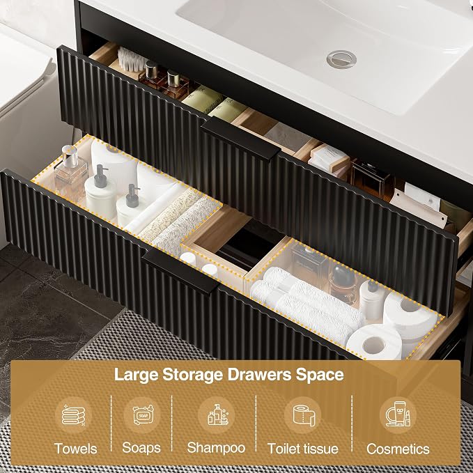 36 Inches Modern MDF Bathroom Vanity - Image 5