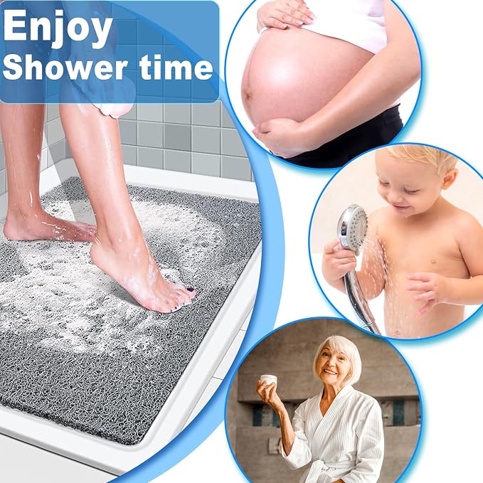 Shower Mats Non Slip for Elderly, 24x32’’Lager Loofah Bath Mats for Shower - Image 5