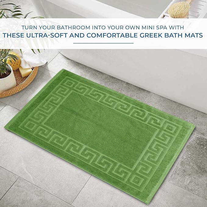 DAN RIVER Greek Cotton Bath Mats Set of 2 – Not a Bathroom Rug, Ultra Soft - Image 5