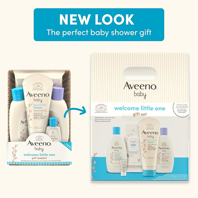 Aveeno Baby Welcome Little One Gift Set, Skincare Set - Image 3