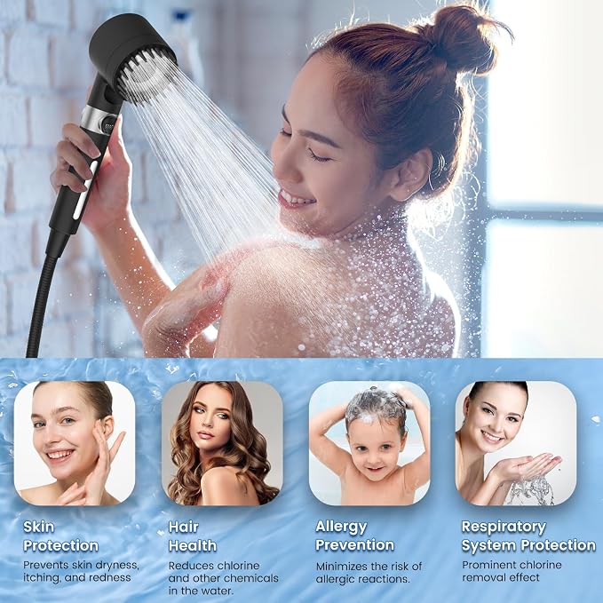 Filtered Shower Head with Handheld, High Pressure 3 Spray Mode Showerhead with - Image 5