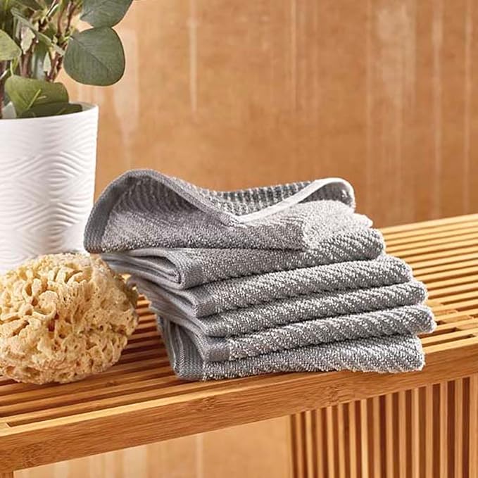 Wellbe 6-Piece Washcloth Set, Quick Dry, 13” x 13” by Unknown