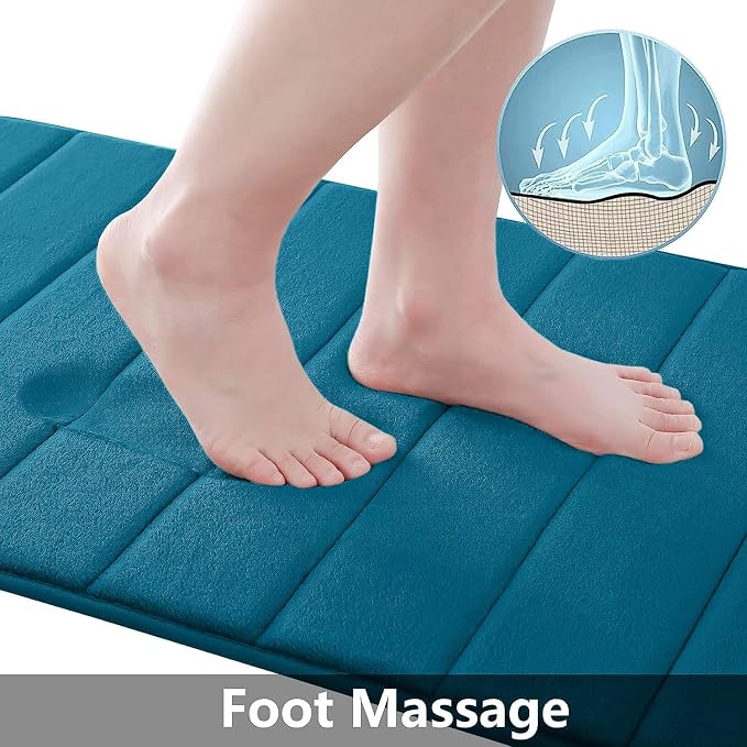 Buganda Memory Foam Bath Mat, Ultra Soft and Non-Slip Bathroom Rugs, Water - Image 2