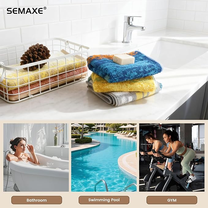 SEMAXE Hand Towels for Bathroom, 100% Cotton Towels - Image 6