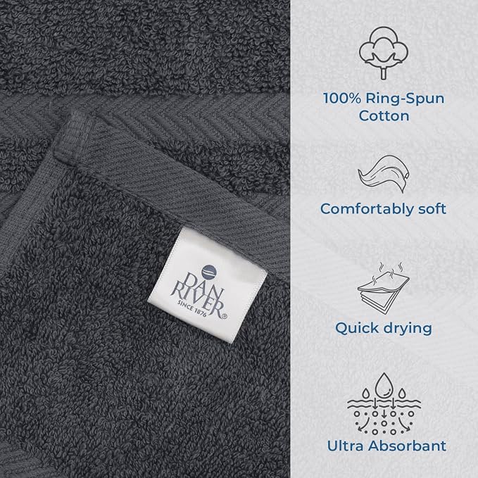 DAN RIVER 2 Pack Luxury Bath Sheets 35x70, 600 GSM, Soft & Quick Dry 100% Ring - Image 6