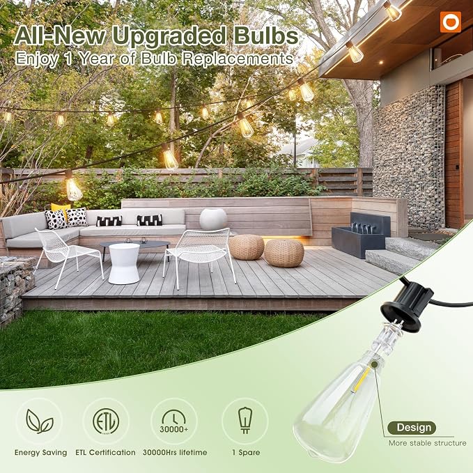 addlon 54 FT Solar String Lights Waterproof, Patio Lights Solar Powered - Image 8