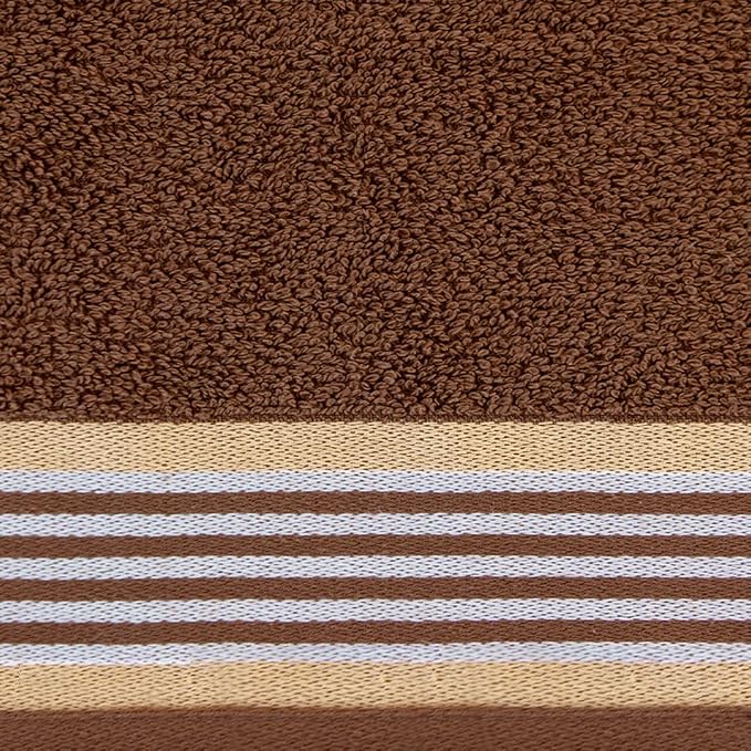 CASA COPENHAGEN He & She 4 Pieces Large Bath Towel Set- Brown + Beige, 550 GSM - Image 5