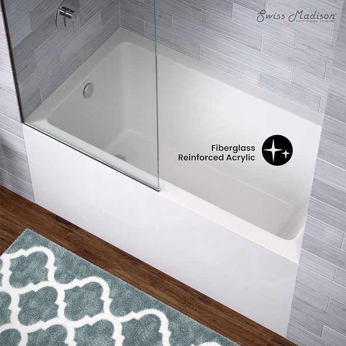 Voltaire 54" X 30" Left-Hand Drain Alcove Bathtub - Image 4