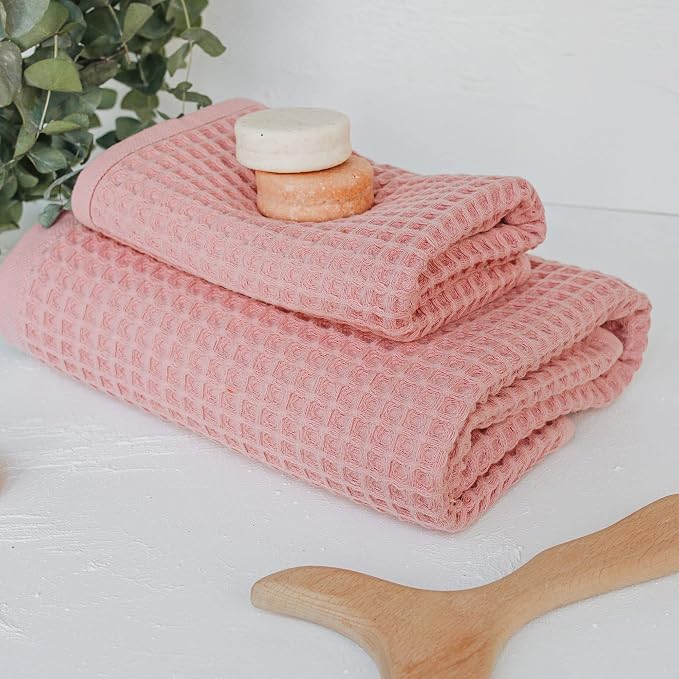 sea me at home Waffle Hand Towel – 100% Turkish Cotton, Soft and Absorbent - Image 4