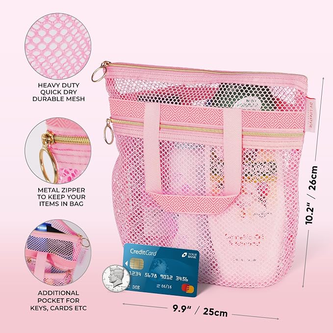 Mesh Shower Bag 10.2x9.9'' Quick-Dry Caddy - Image 2