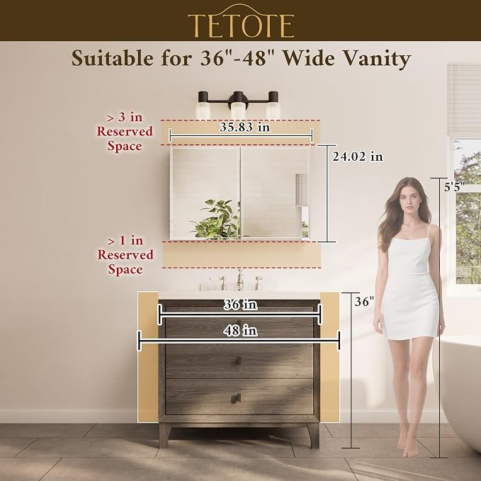 TETOTE 36 x 24 Medicine Cabinet - Image 9