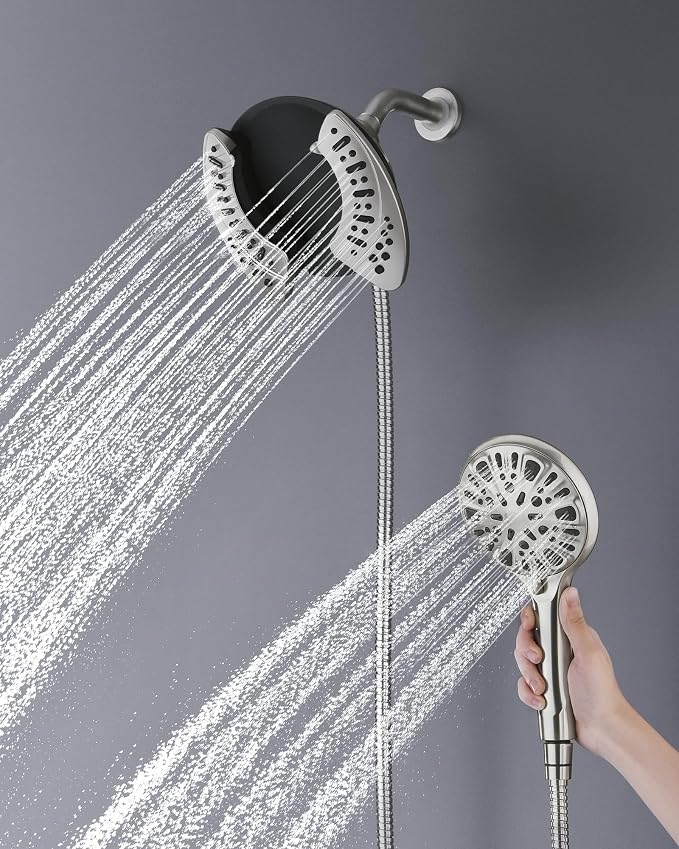 2-in-1 Shower Head with Handheld Combo: 2.5GPM Rainfall Shower Head & - Image 2