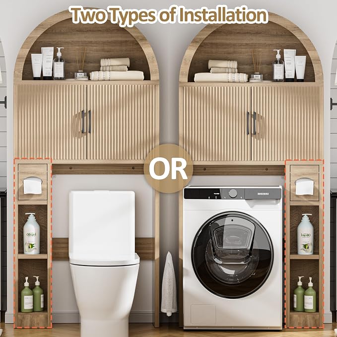 Spurgehom Over The Toilet Storage Cabinet, Bathroom Shelf Organizer Freestanding - Image 6