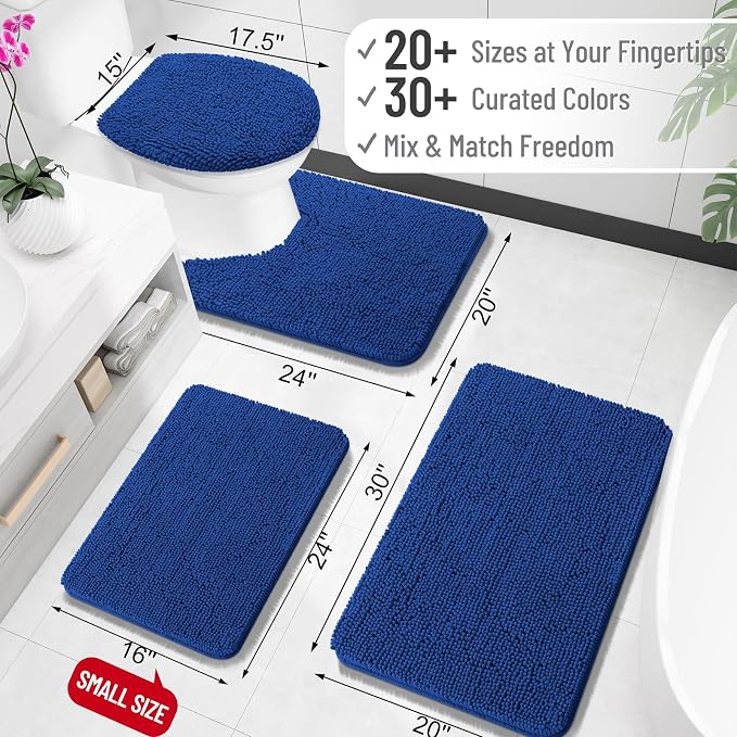 OLANLY Toilet Rugs U-Shaped 24x20, Extra Soft Absorbent Chenille Contour - Image 2