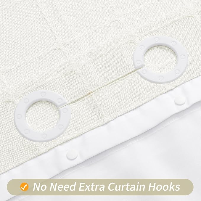 MitoVilla No Hooks Needed Boho Farmhouse Shower Curtain - Image 3